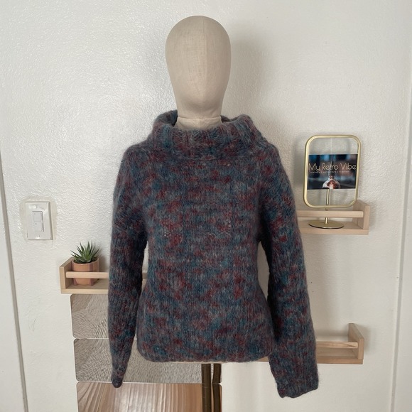Vintage Marisa Christina Italian Wool Mohair SweaterFuzzy Knit Pullover Med